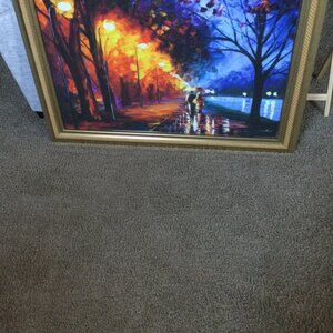 modern abstract framed canvas wall art Alley by the lake II